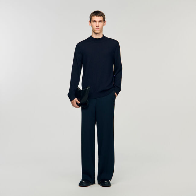 Wool jumper with high neck