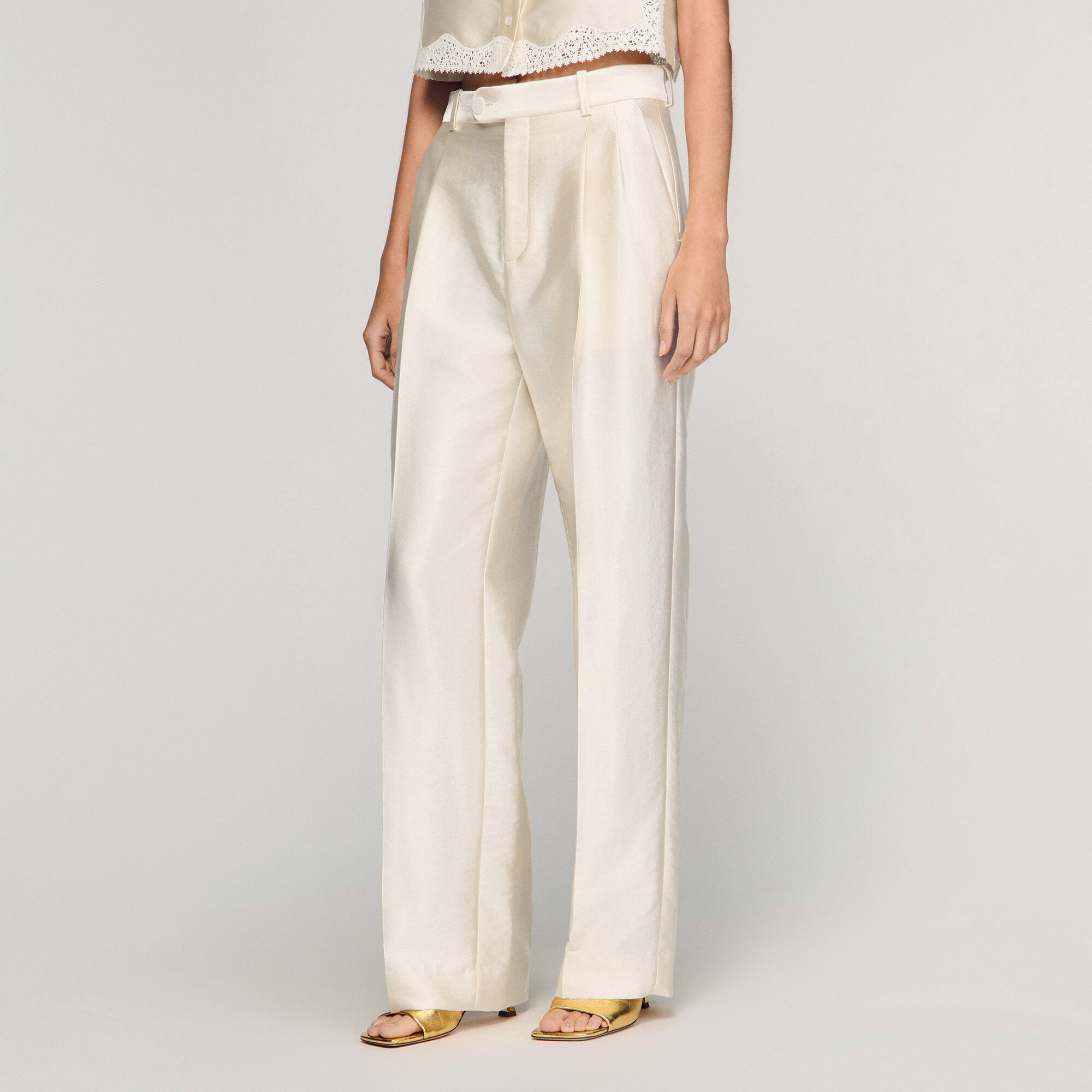 Satin-effect trousers