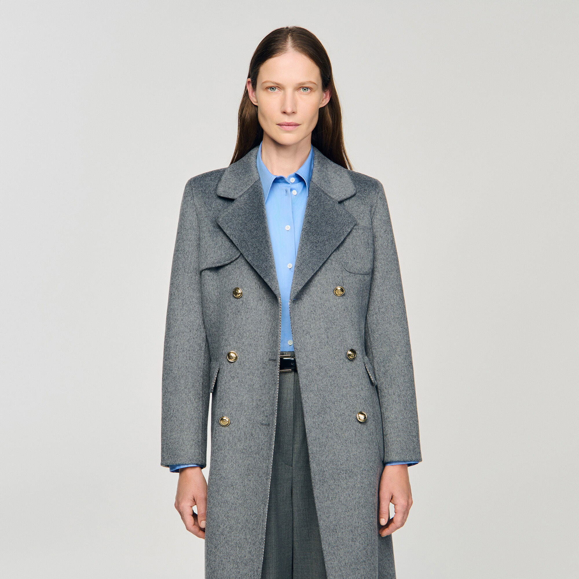 Double-faced check coat Double-faced check coat