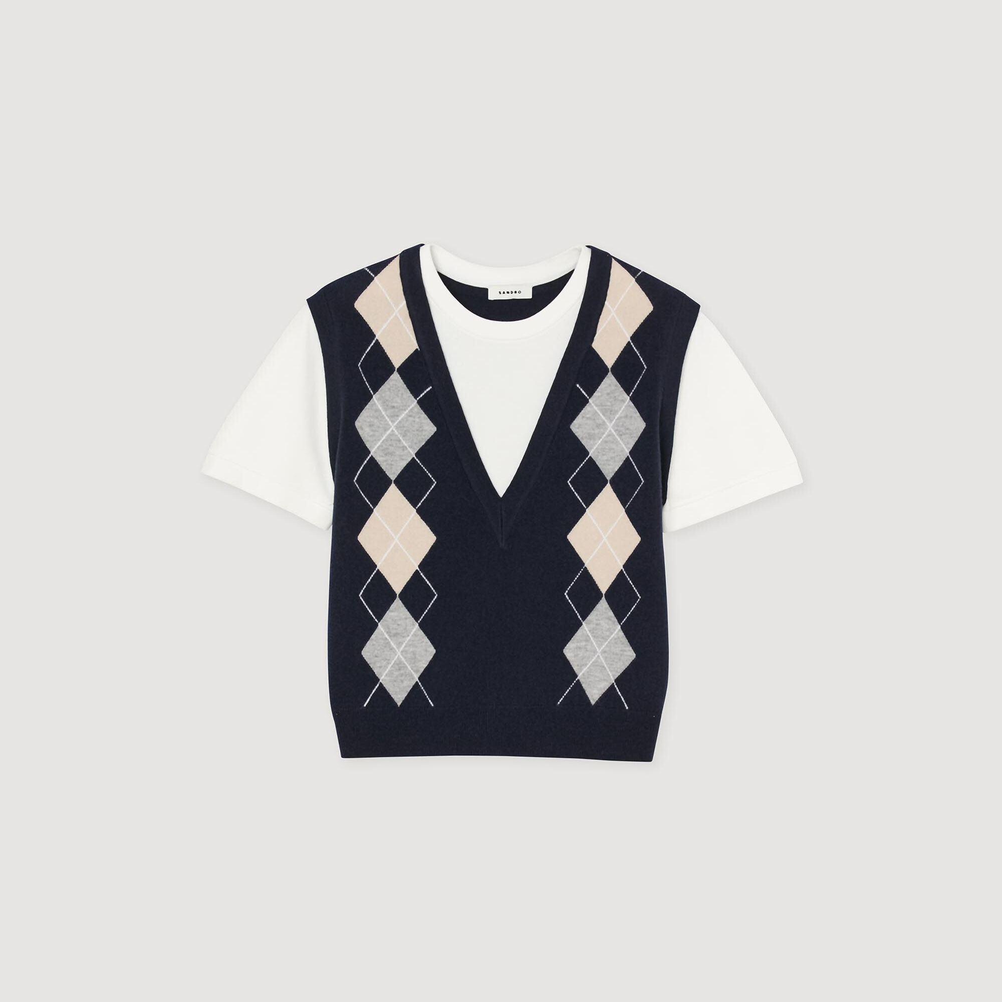 Argyle layered effect jumper Argyle layered effect jumper