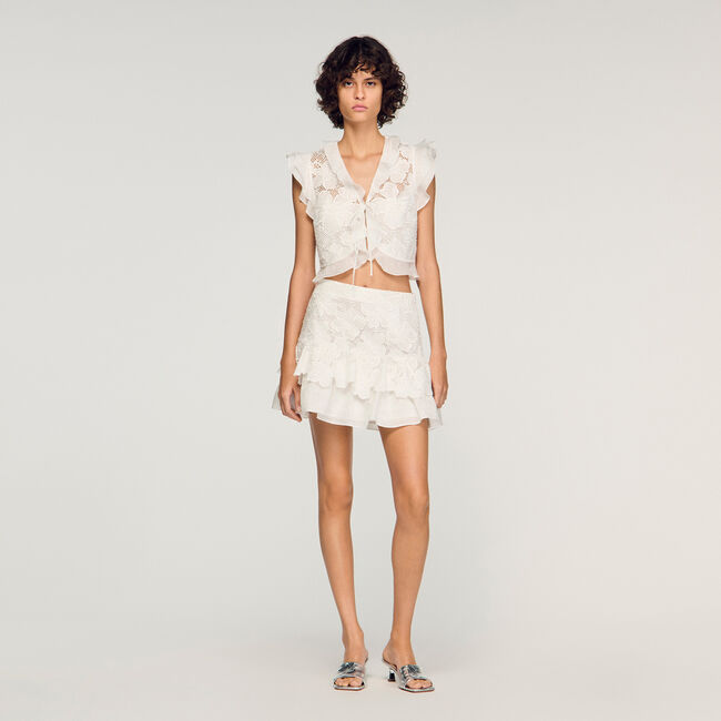 Guipure lace crop top