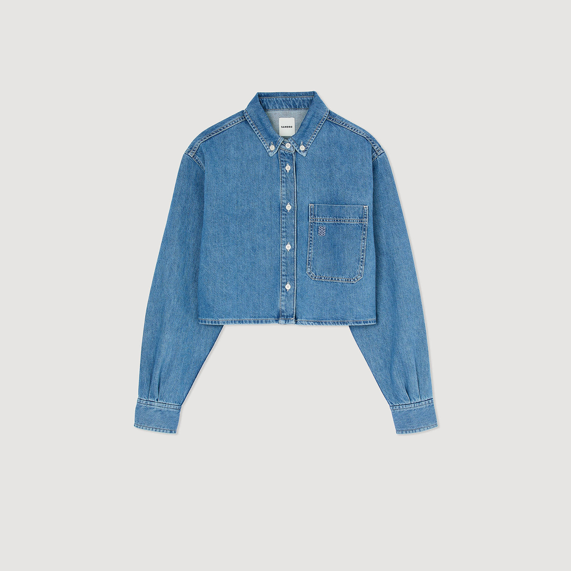 Denim cropped shirt