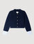 Polo cardigan with poplin details