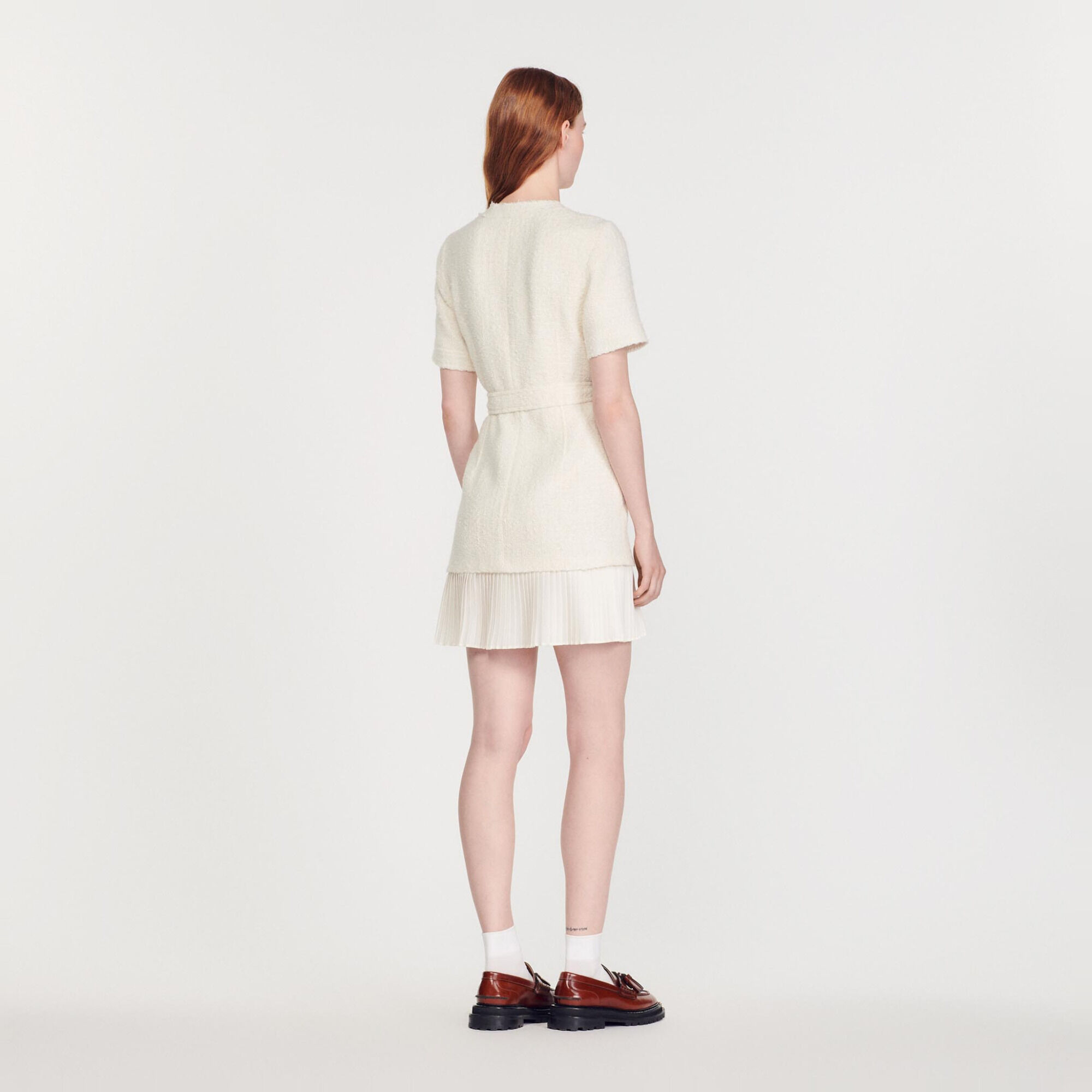 Tweed-effect woollen coat dress