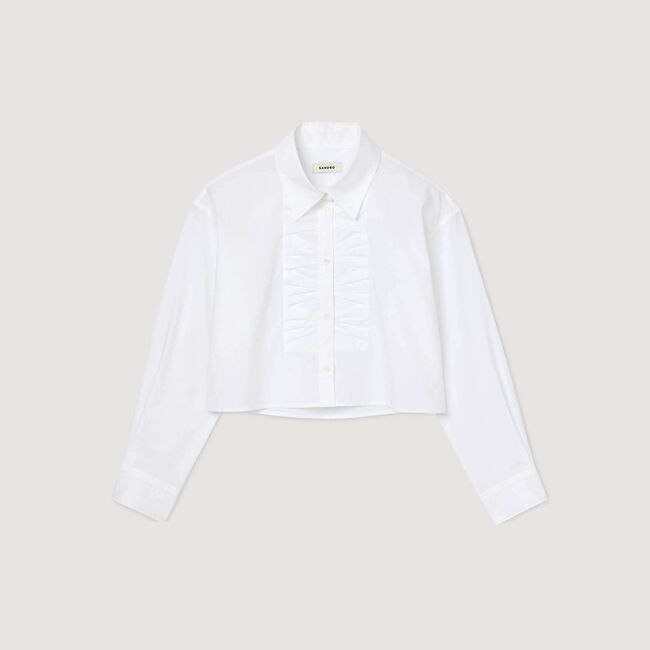 Cropped shirt with bow details Cropped shirt with bow details