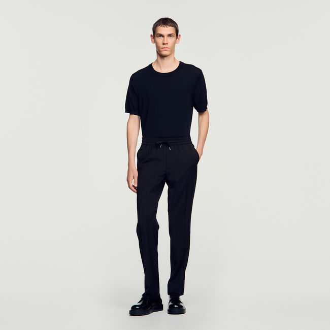 Elasticated straight-leg trousers - Men | Sandro Paris