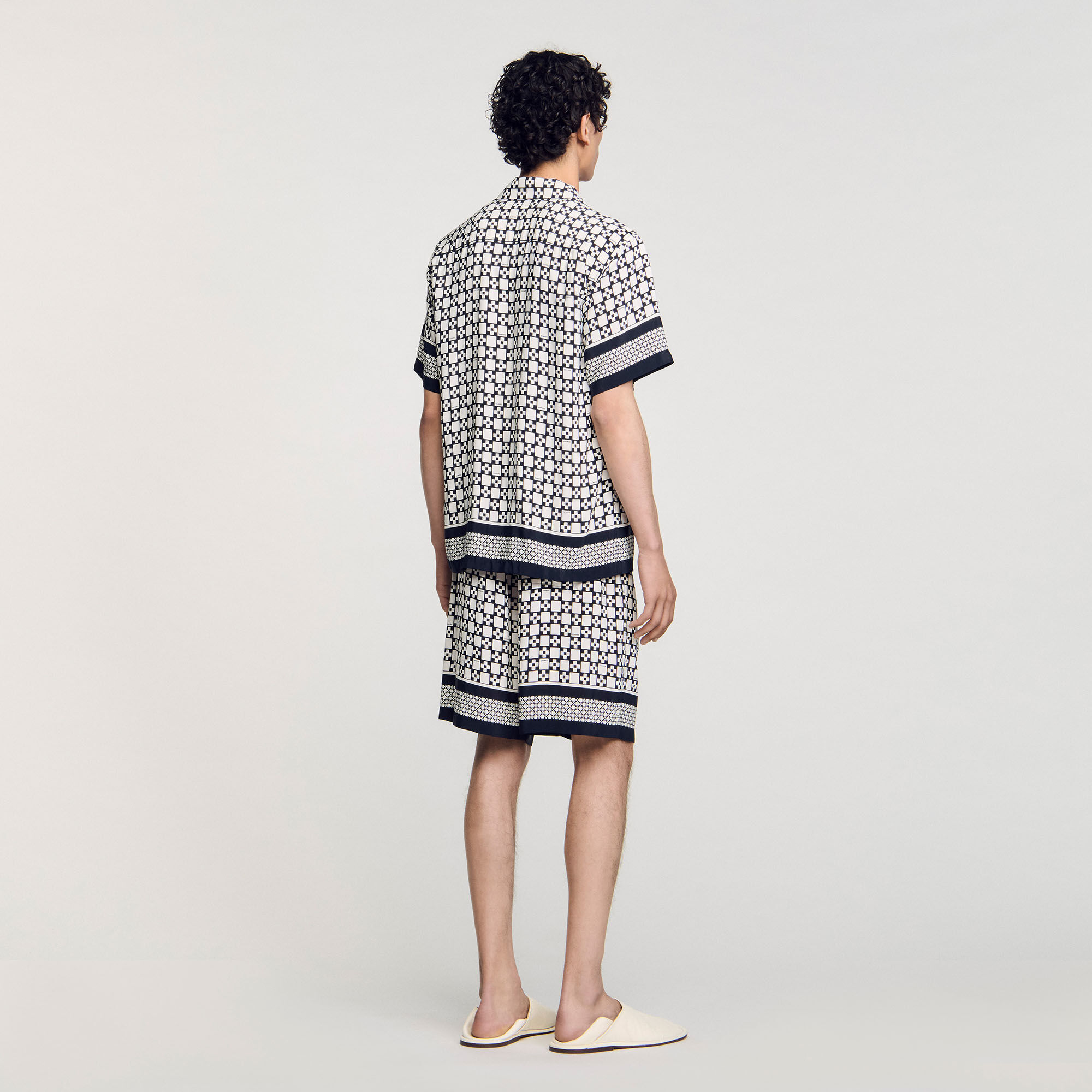 Square Cross motif flowing blouse