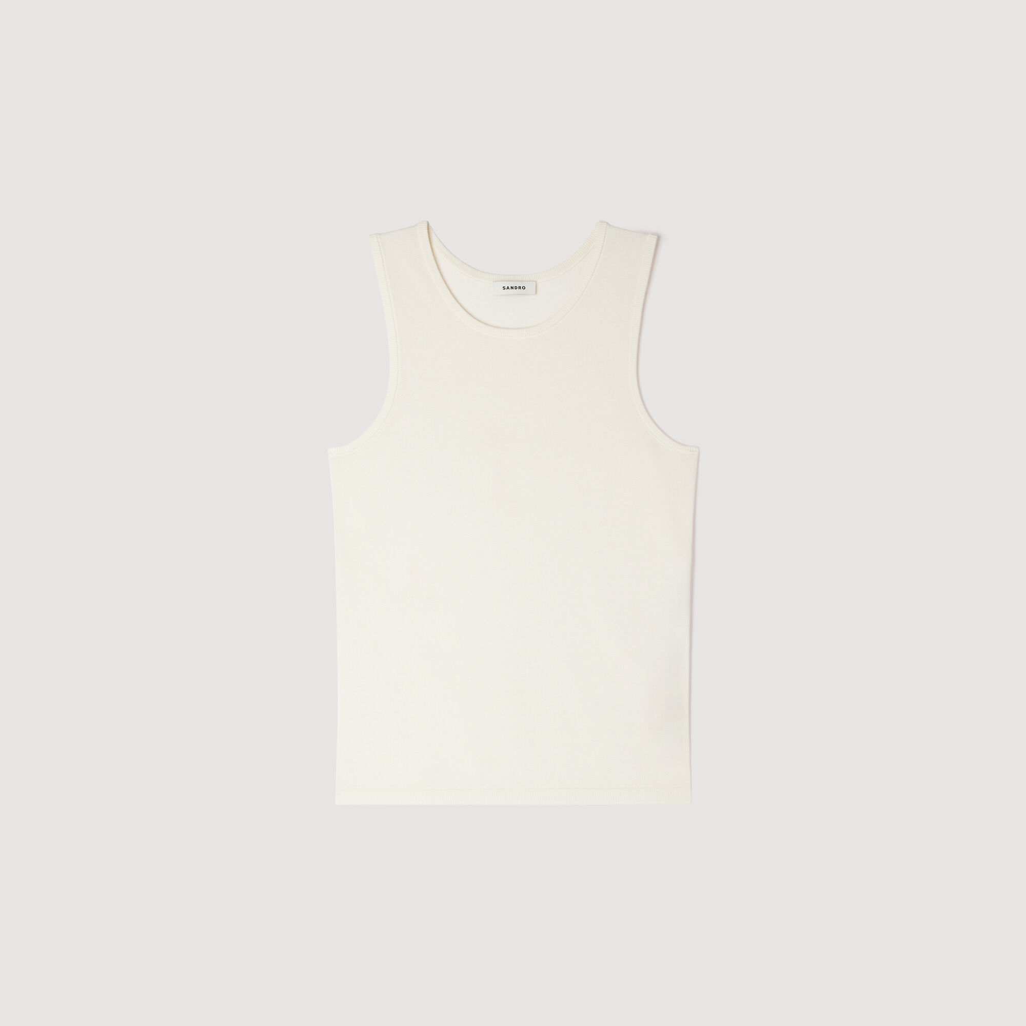 Knit crew neck vest top