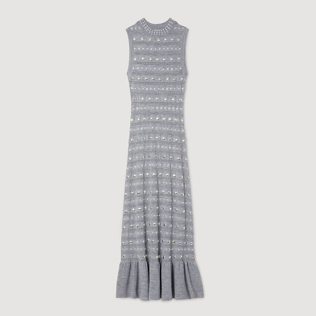 Knit maxi dress with studs