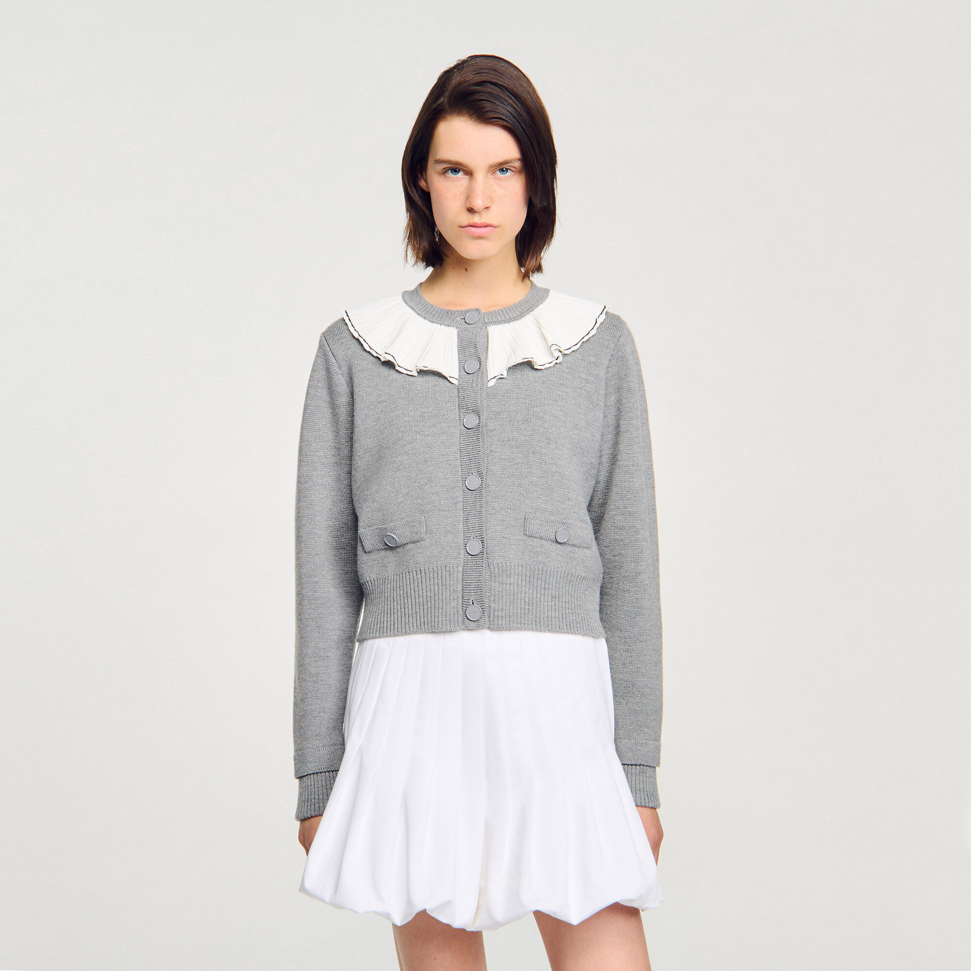 Cardigan with contrast collar Cardigan with contrast collar
