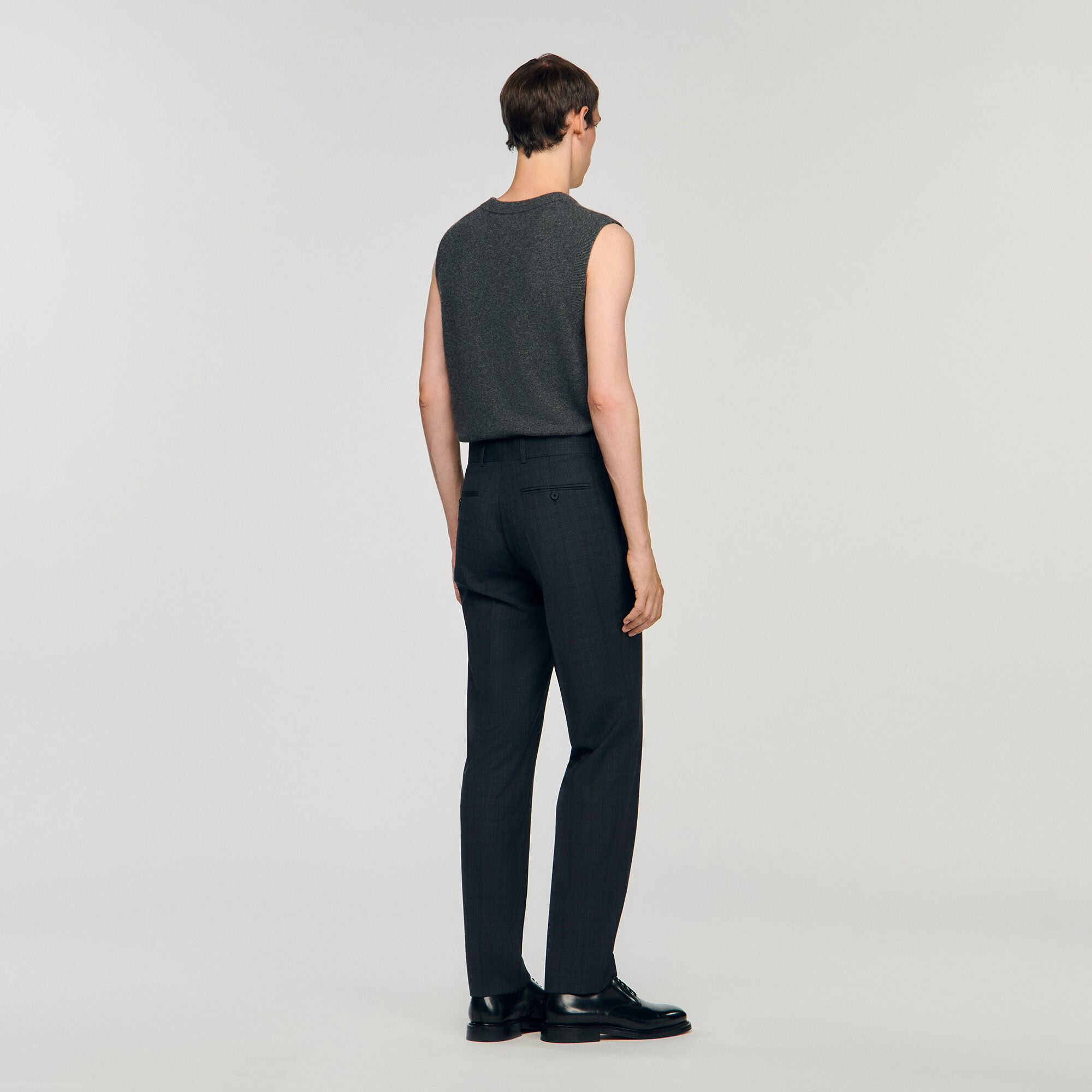 Checked wool trousers