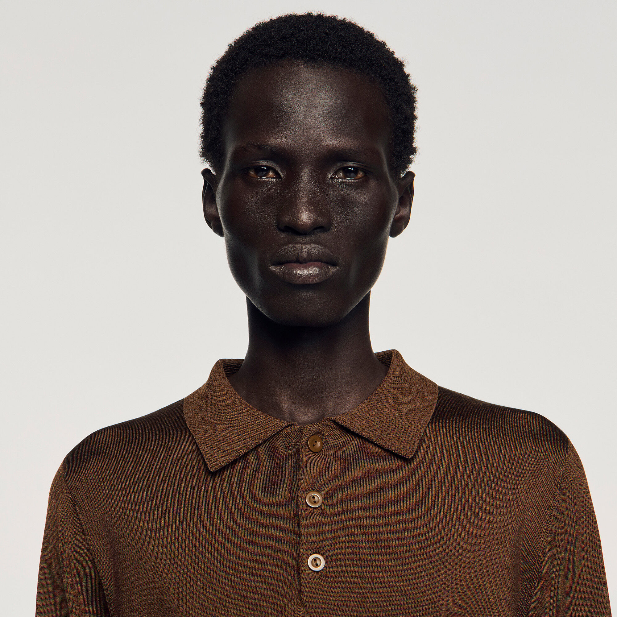 Ribbed polo shirt
