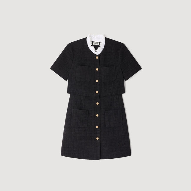 Short dress with detachable collar