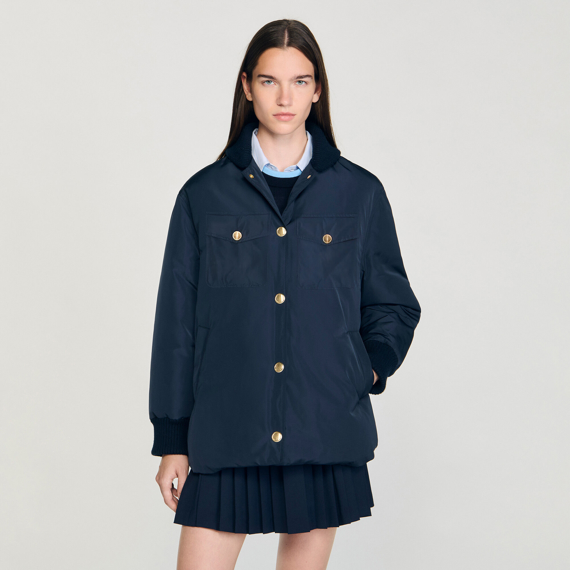 Puffer jacket with teddy collar Puffer jacket with teddy collar
