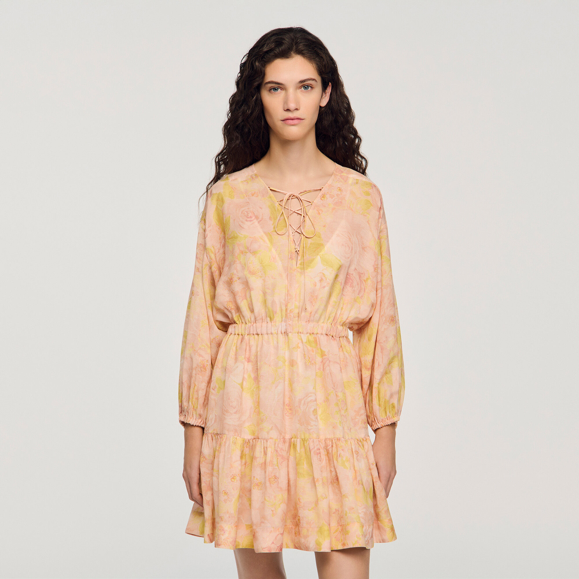 Flower print short dress