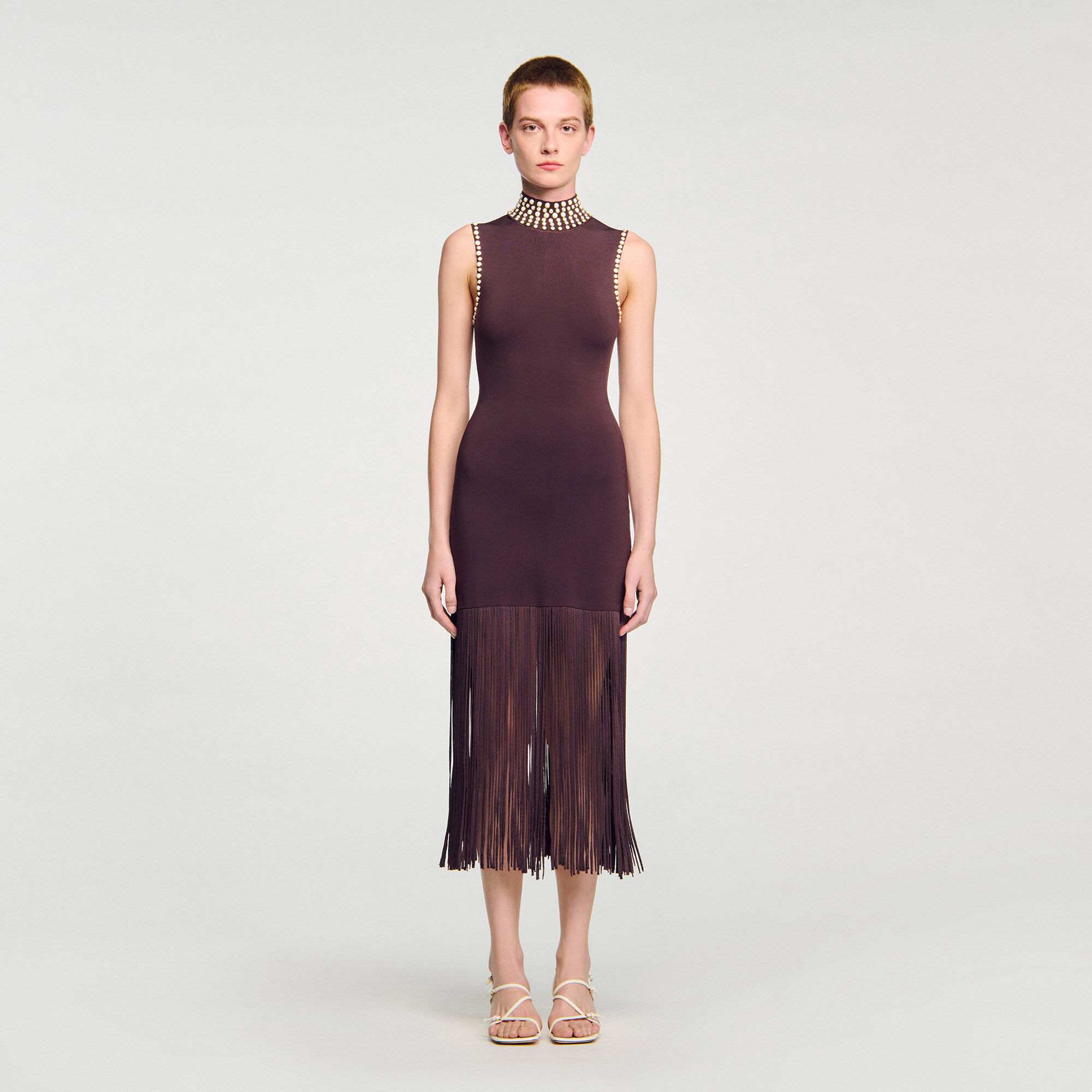 Fringed knit maxi dress Fringed knit maxi dress