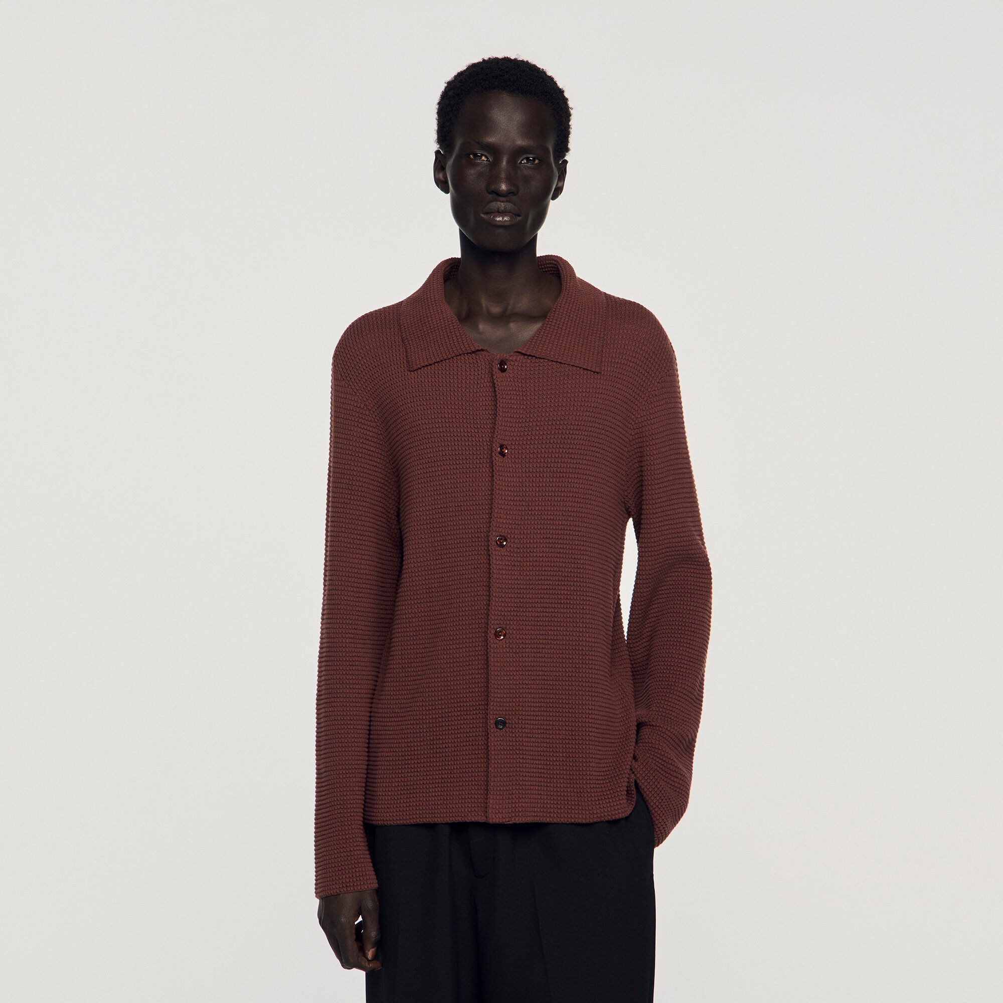 Waffle-knit shirt