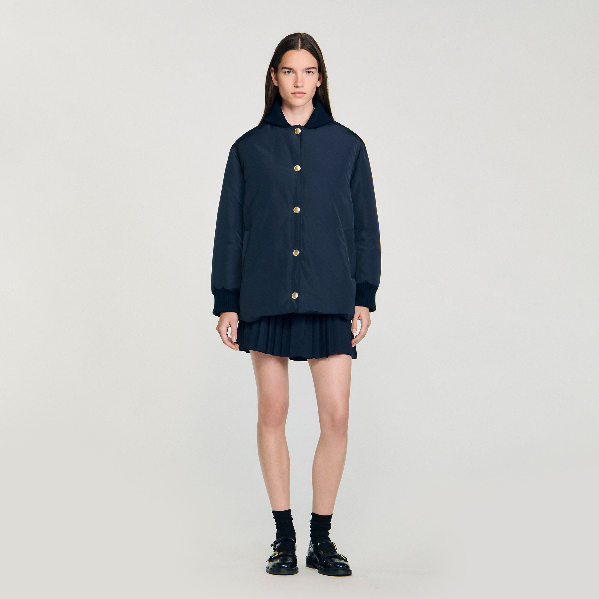 Puffer jacket with teddy collar Puffer jacket with teddy collar