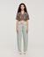 Cropped bandana print shirt