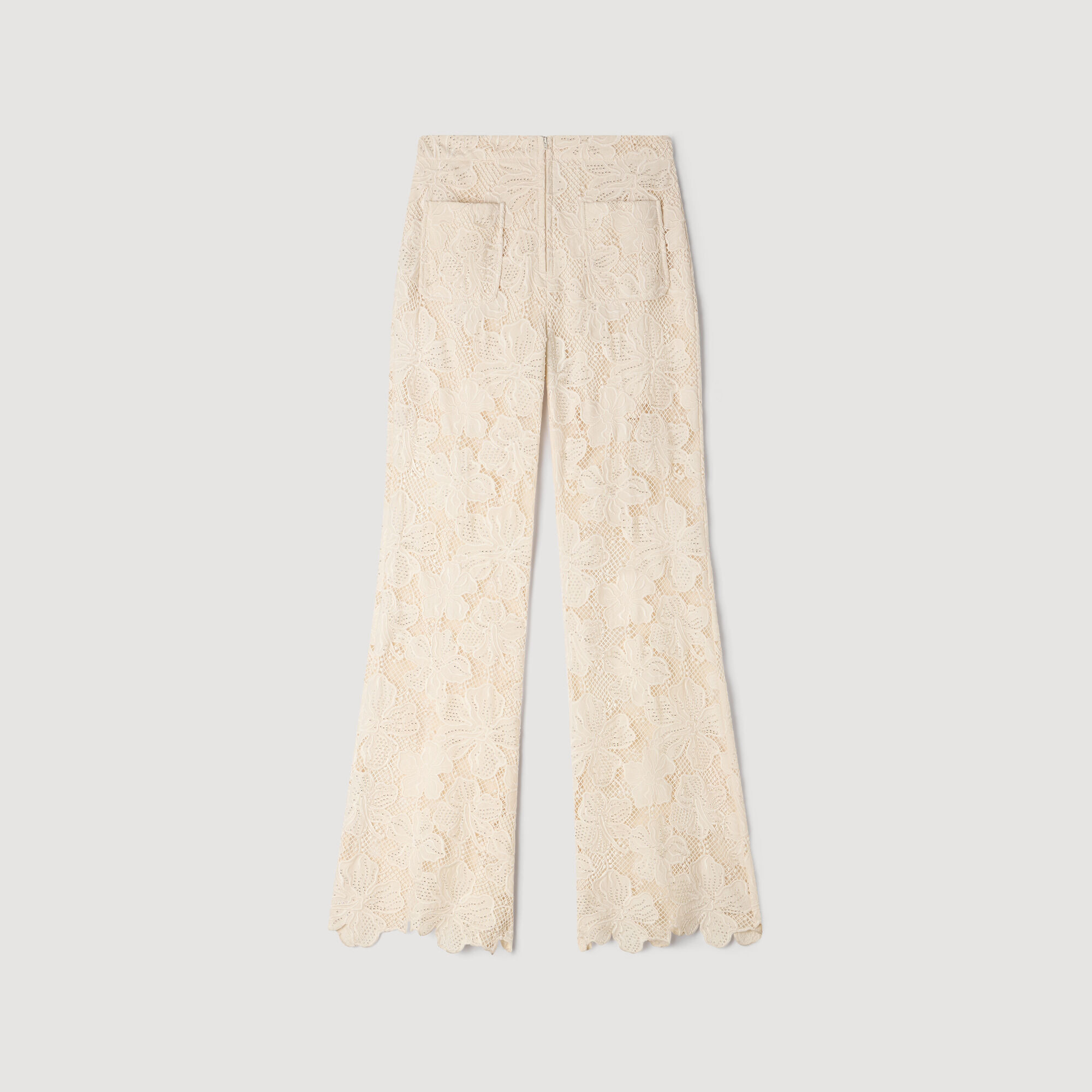 Guipure lace trousers