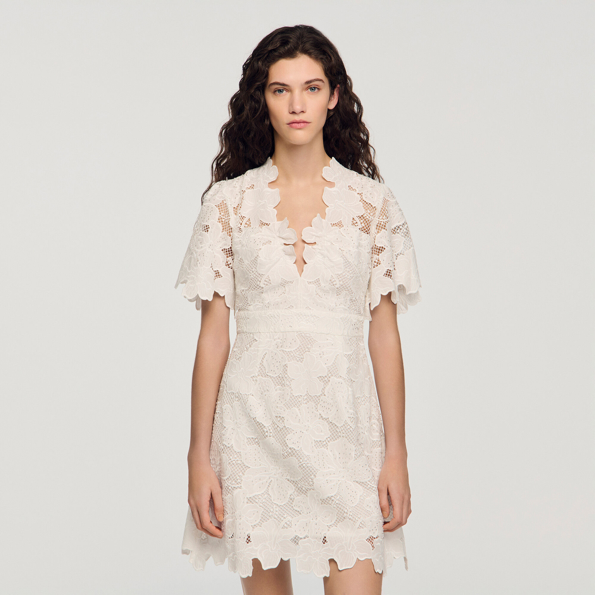 Flower print short dress