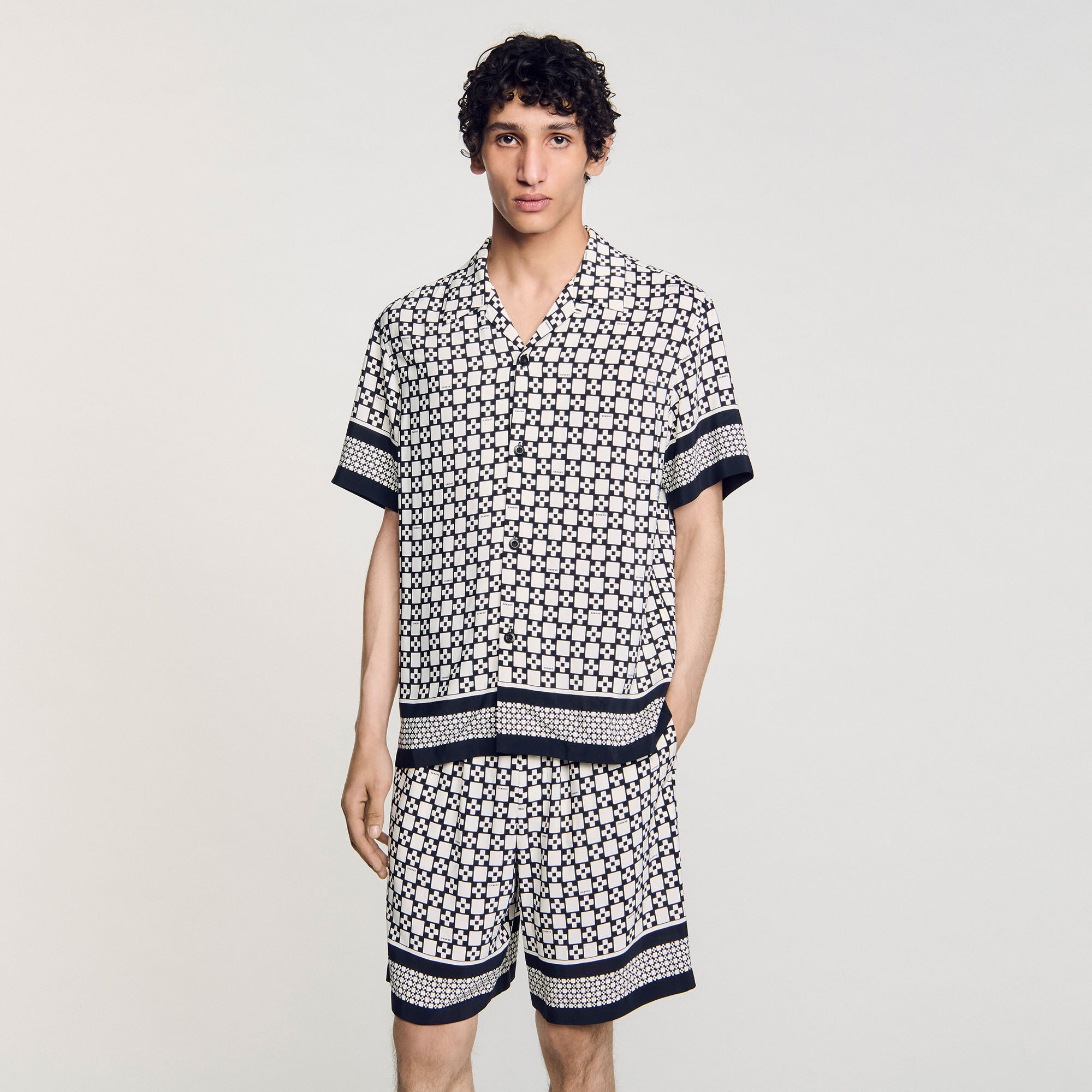 Square Cross motif flowing blouse