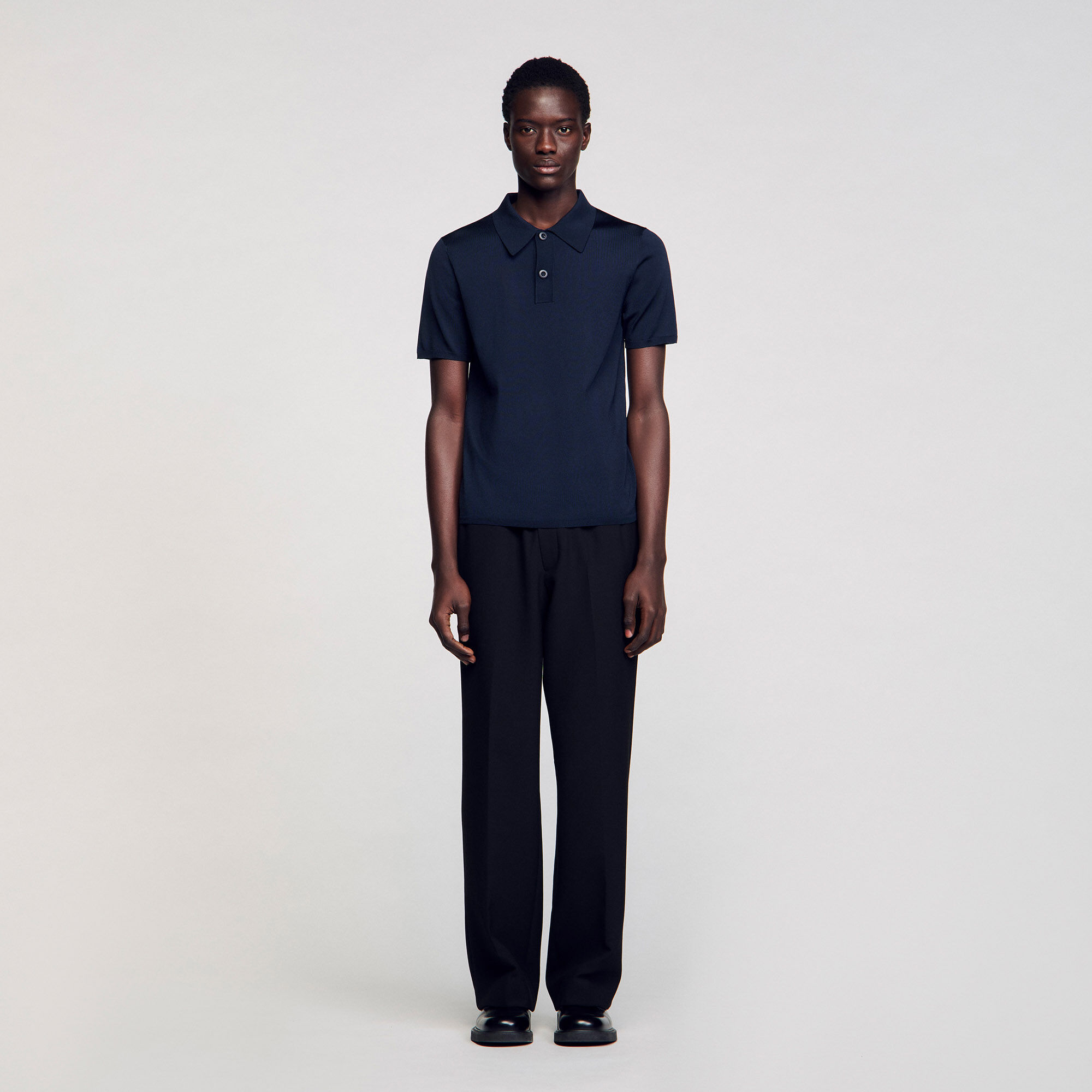 Short-sleeve knitted polo shirt Short-sleeve knitted polo shirt