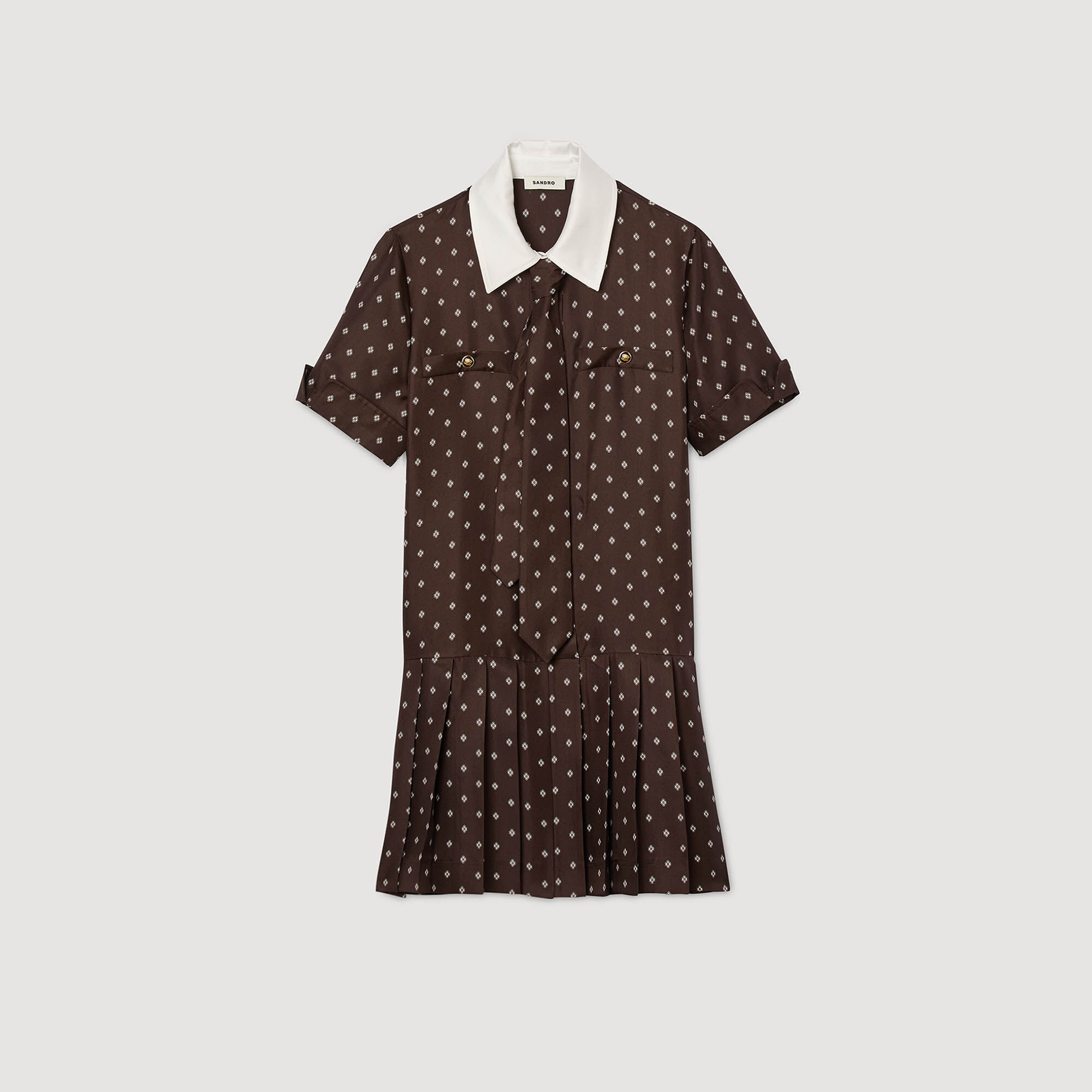 Printed satin-effect short dress Printed satin-effect short dress