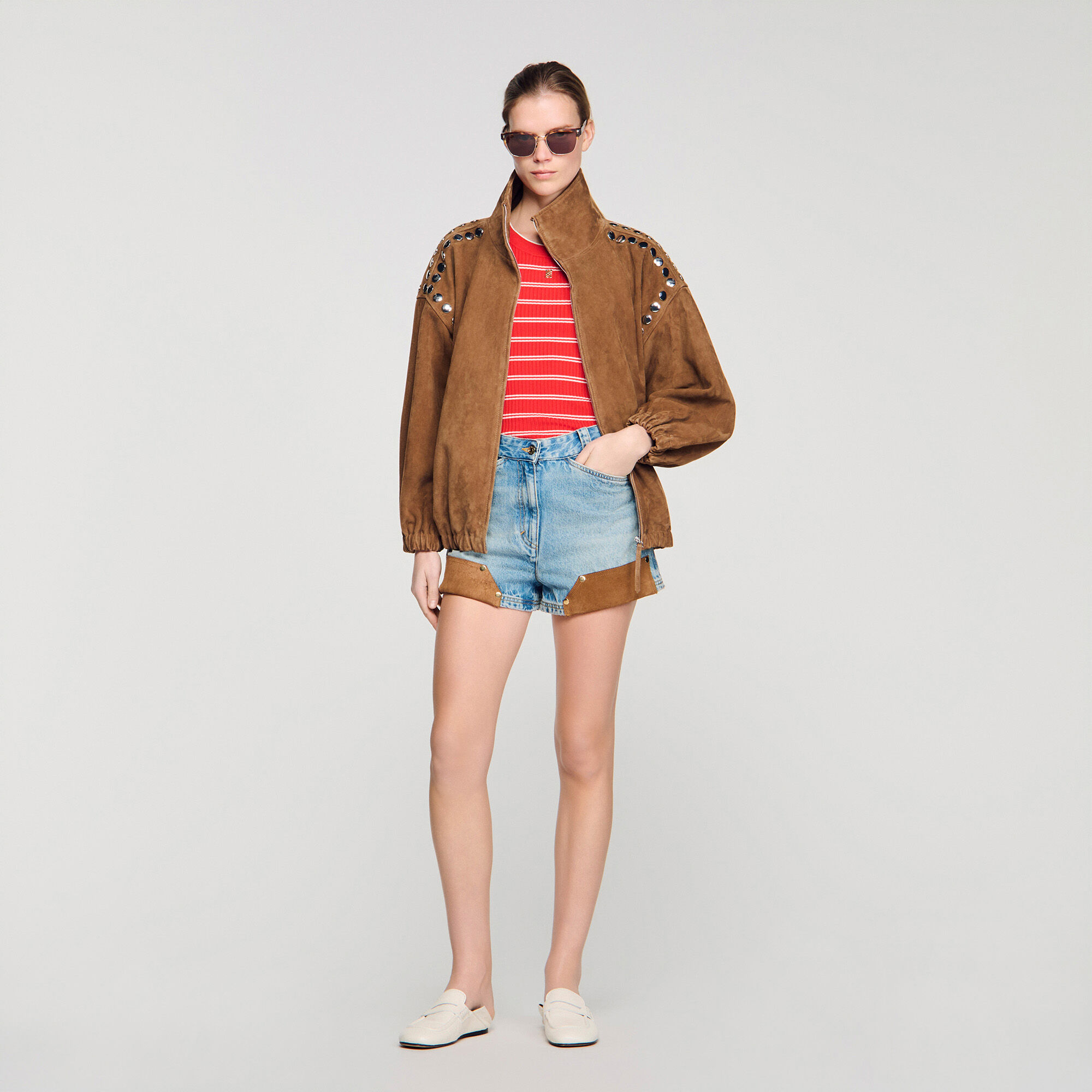 Striped ribbed vest top