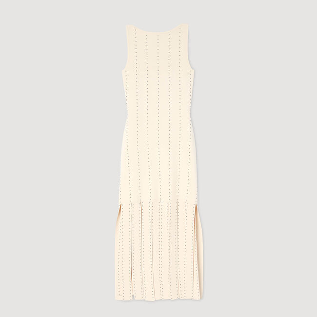 Fringed knit maxi dress