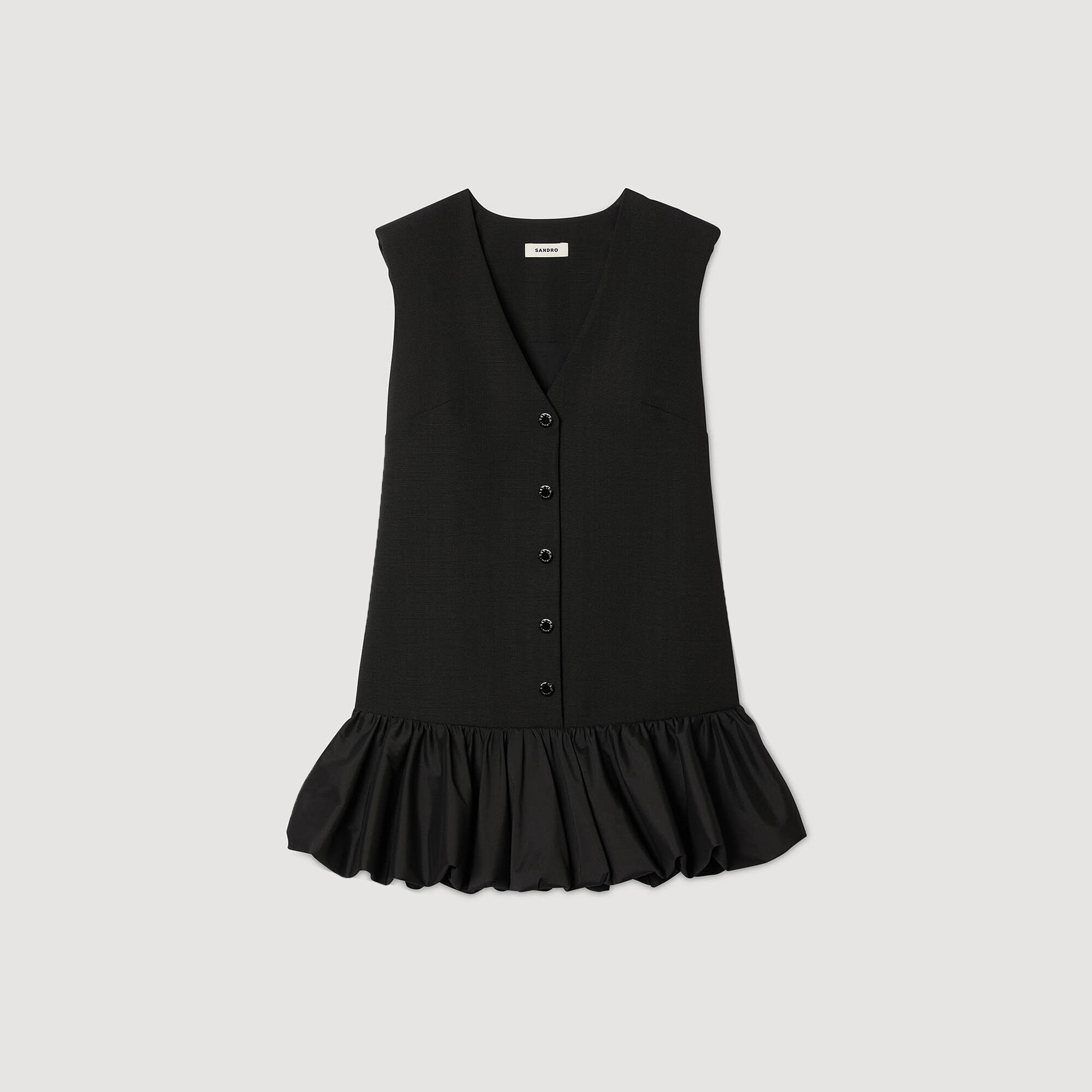 Short tailored dress with ruffle