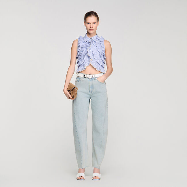 Ruffled striped shirt