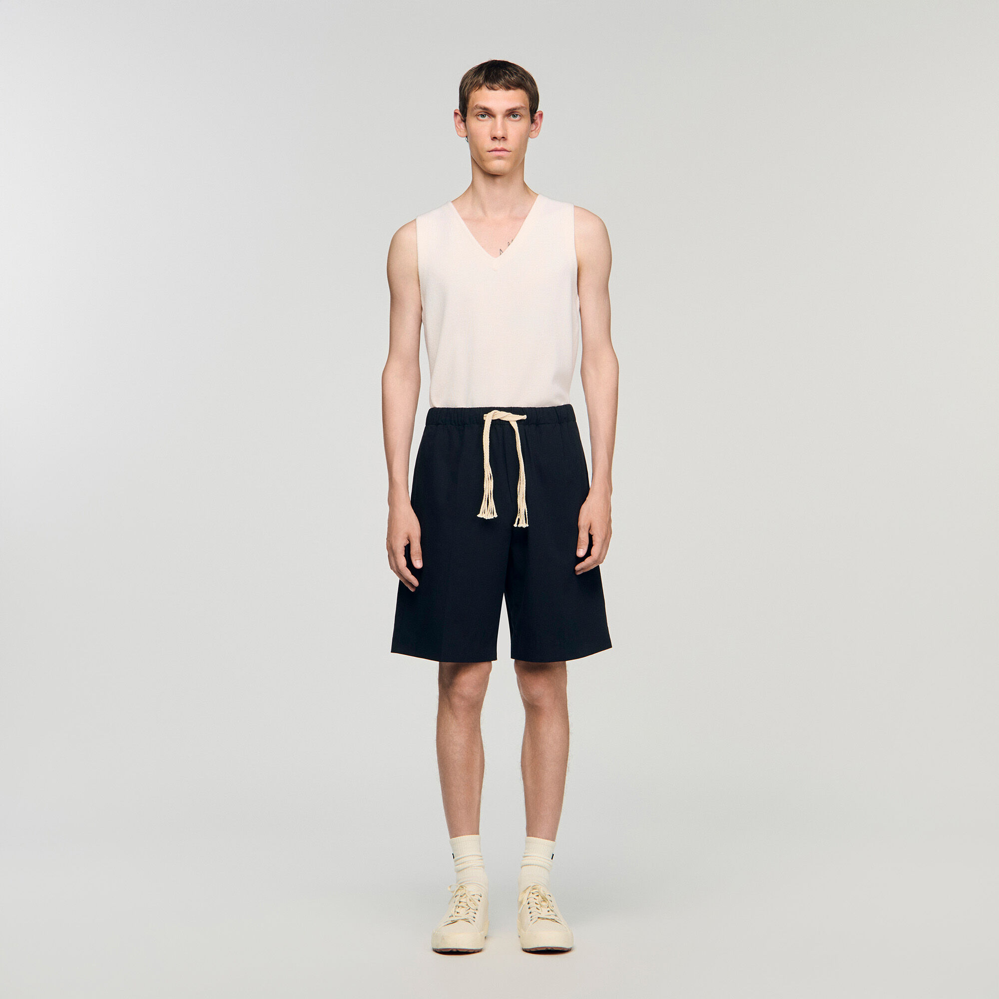 Elasticated waist cotton shorts