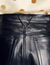 Leather barrel-leg trousers