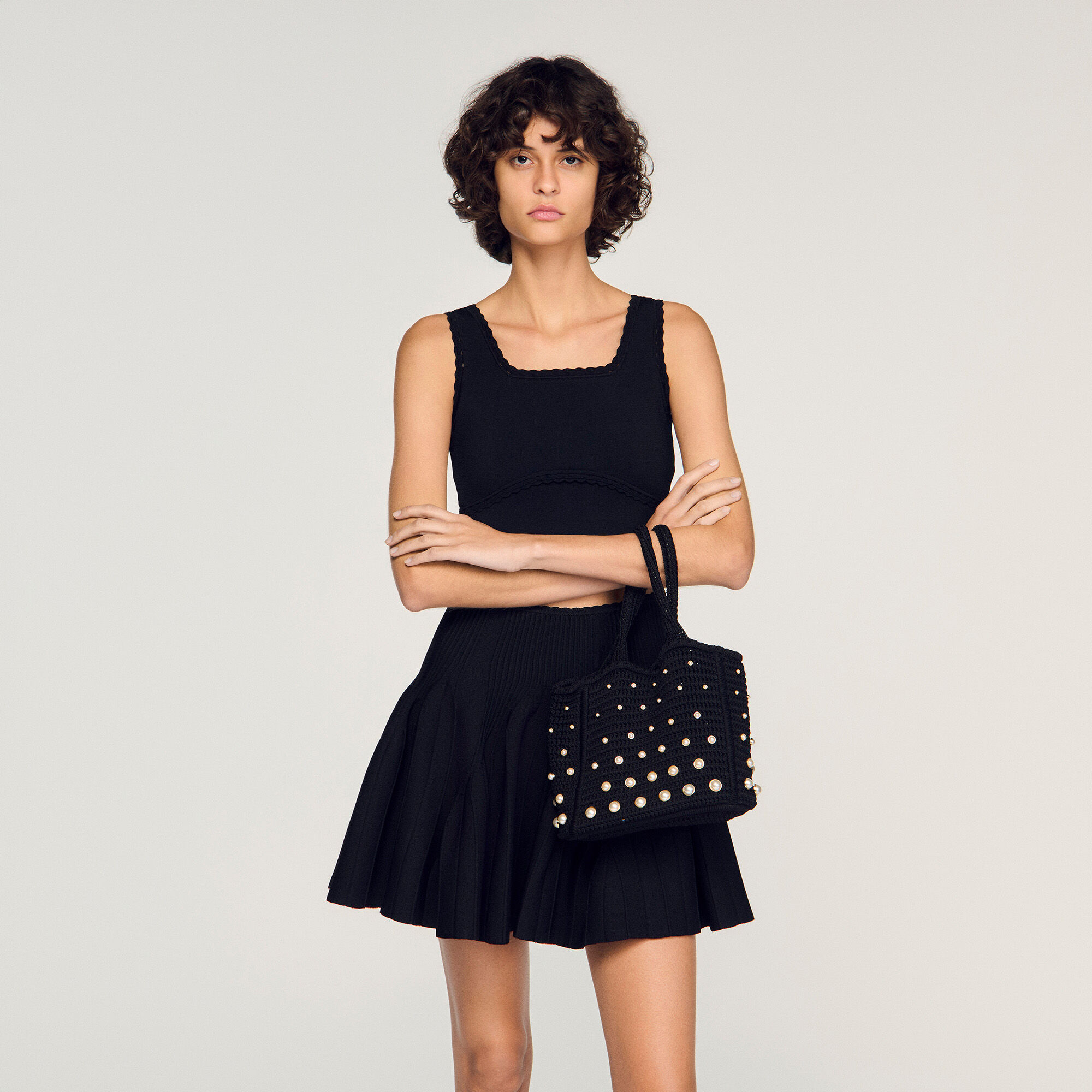 Beaded crochet bag