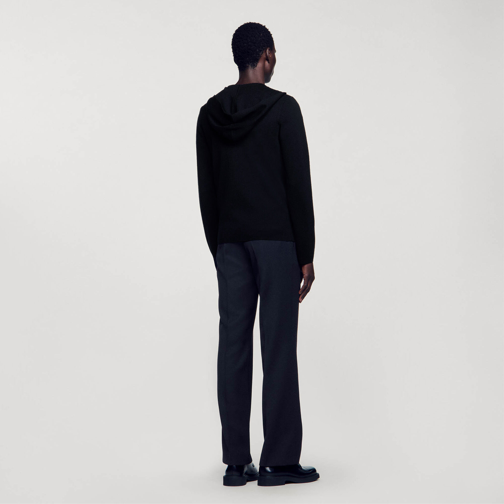 Zipped cardigan with hood