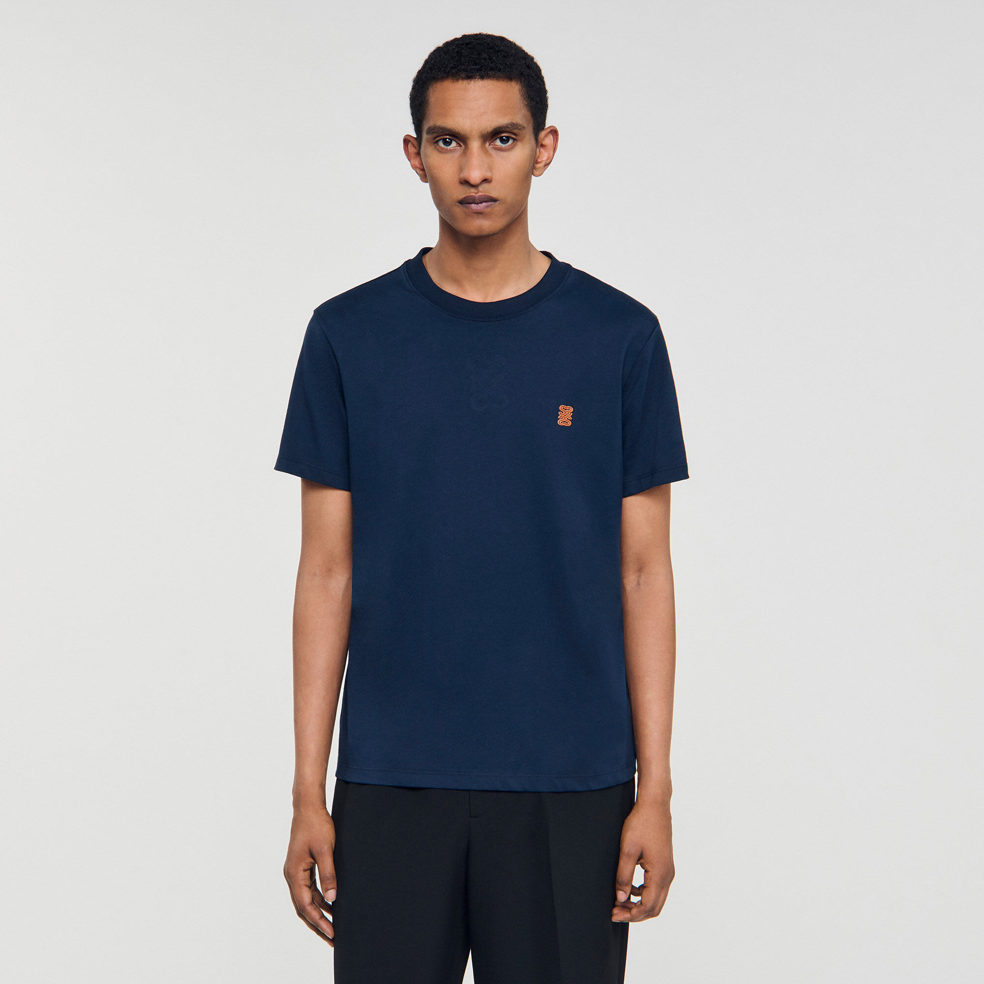 Leather logo T-shirt