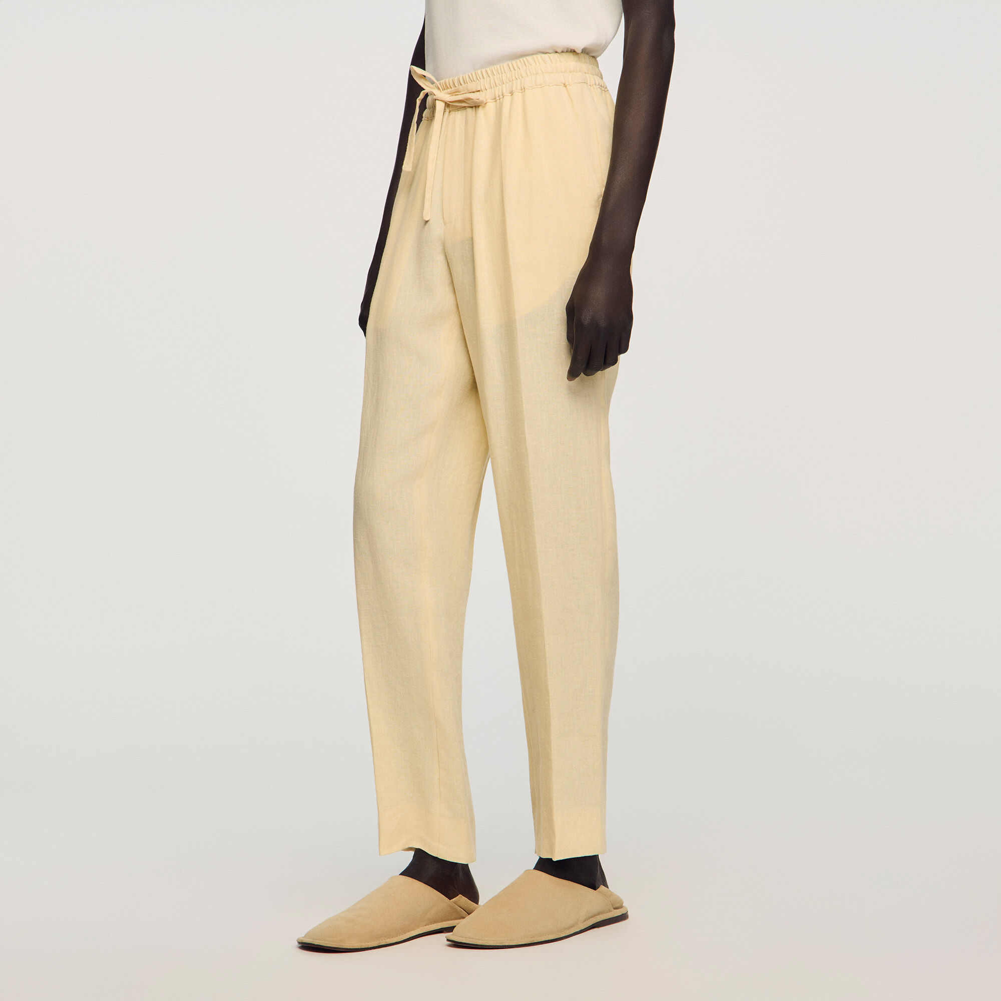 Elasticated linen trousers