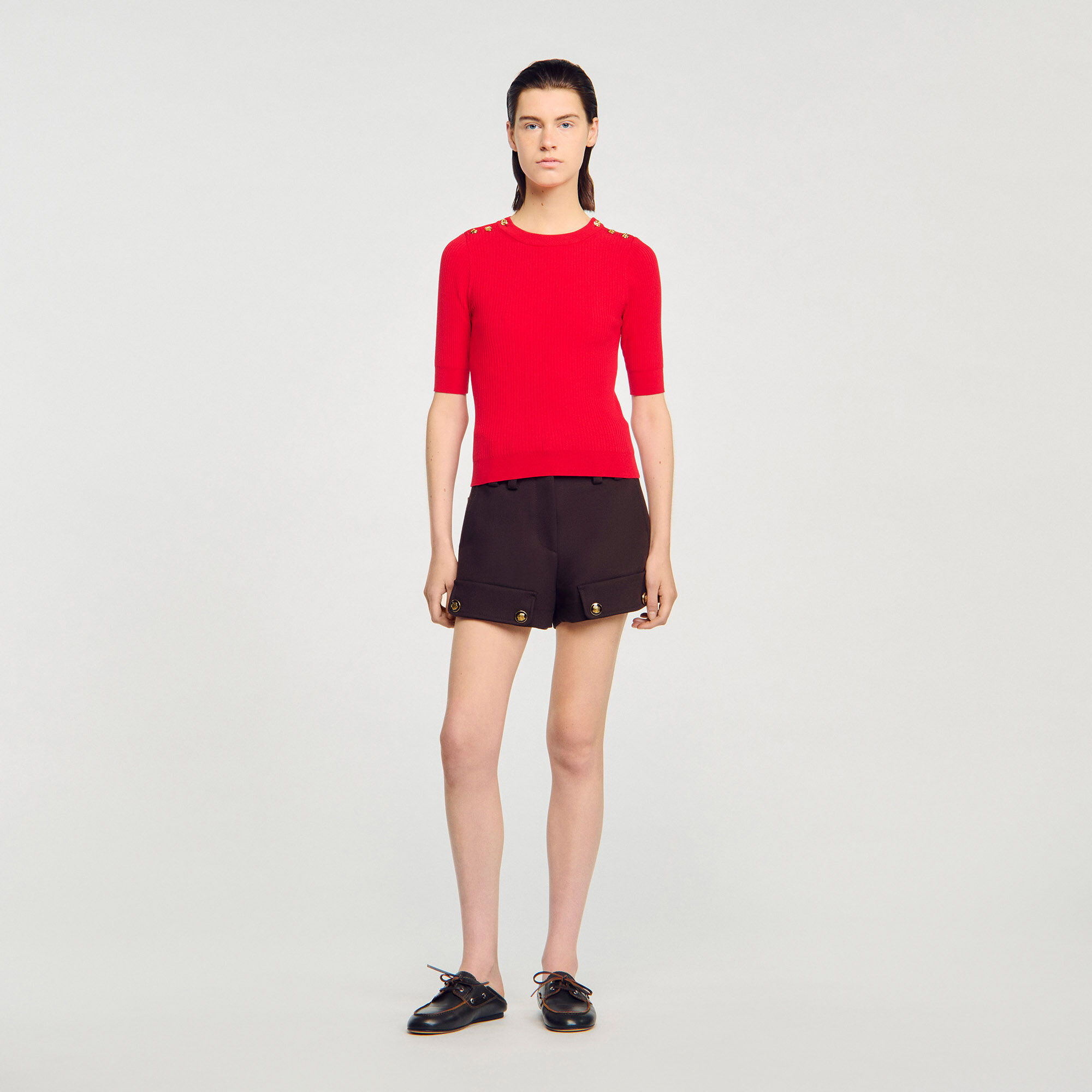 Short-sleeve ribbed jumper Short-sleeve ribbed jumper