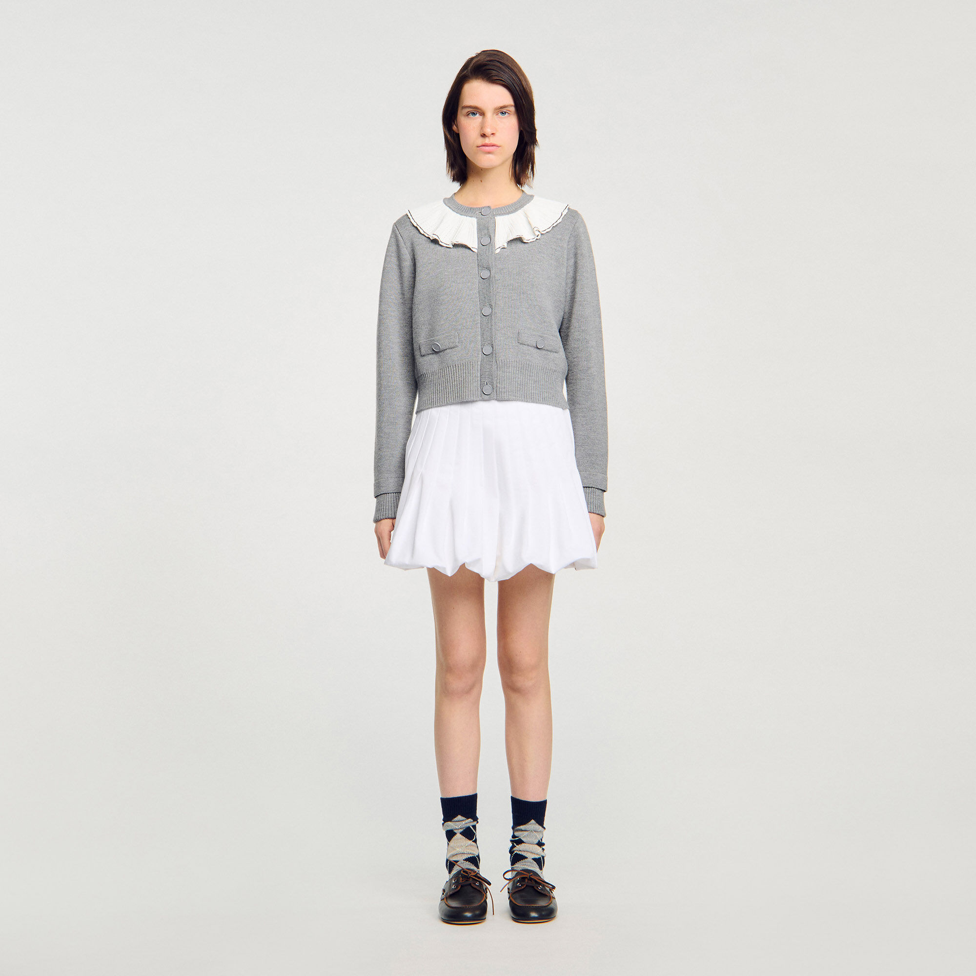 Cardigan with contrast collar Cardigan with contrast collar