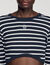Cropped striped cotton T-shirt