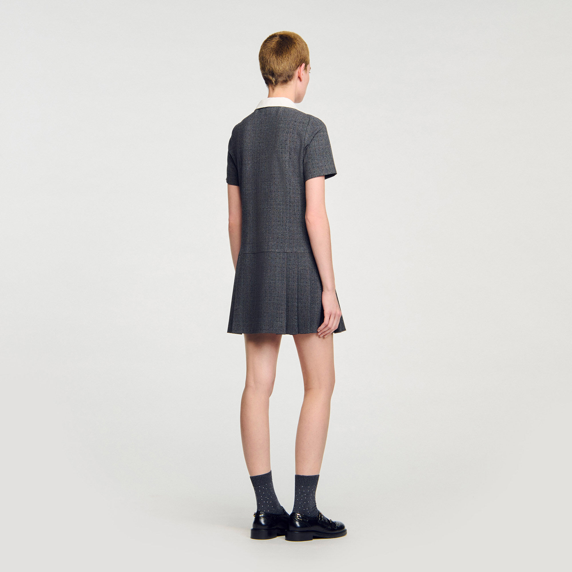 Short pleated dress with rhinestones