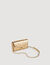 Gold leather clutch bag