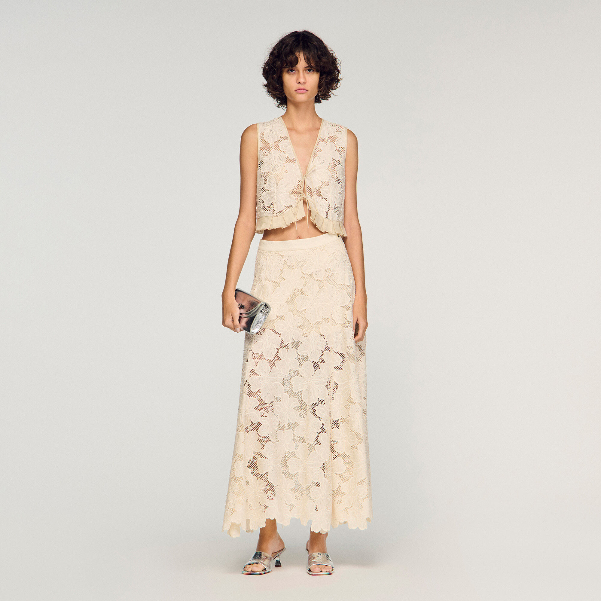 Long guipure skirt