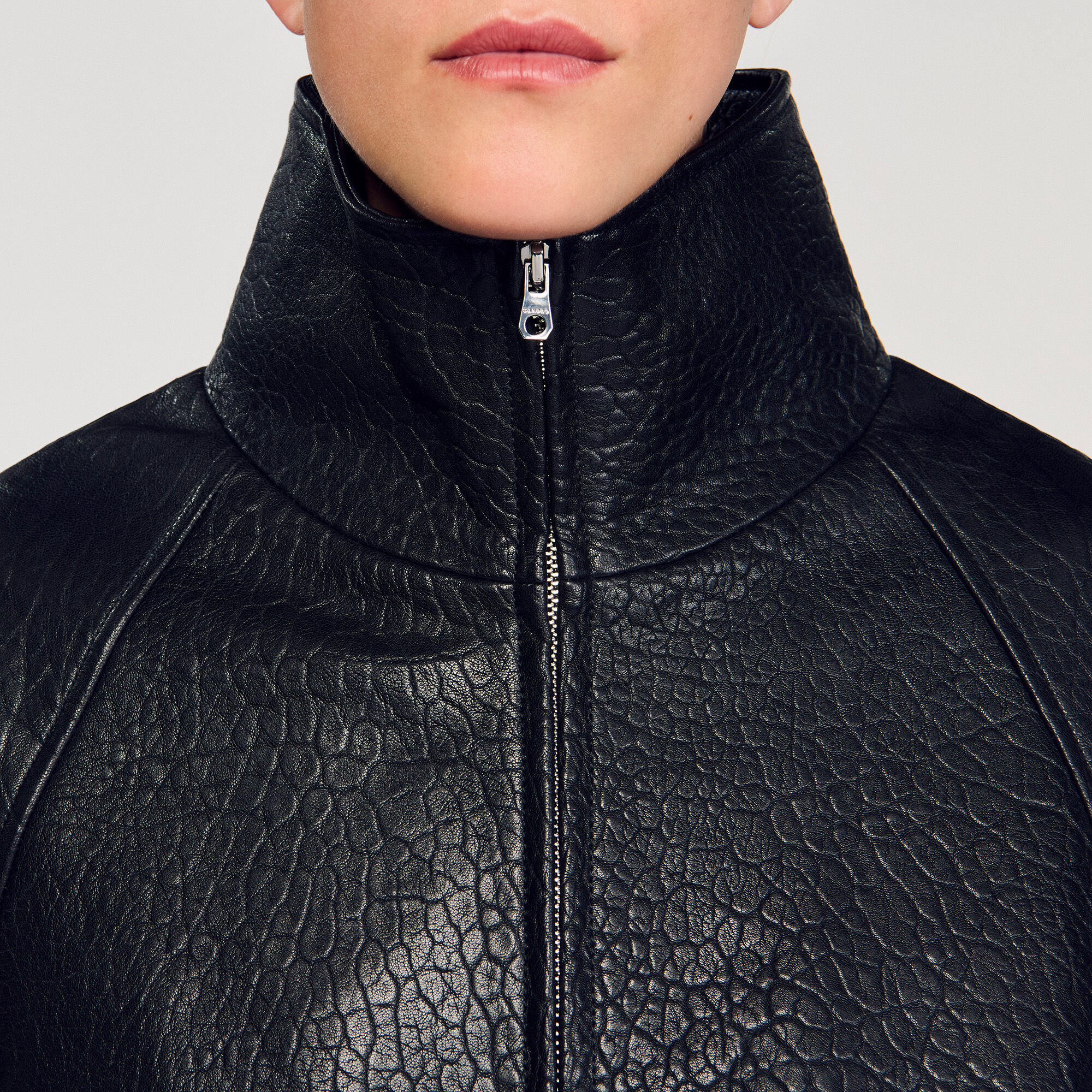 Oversized leather jacket