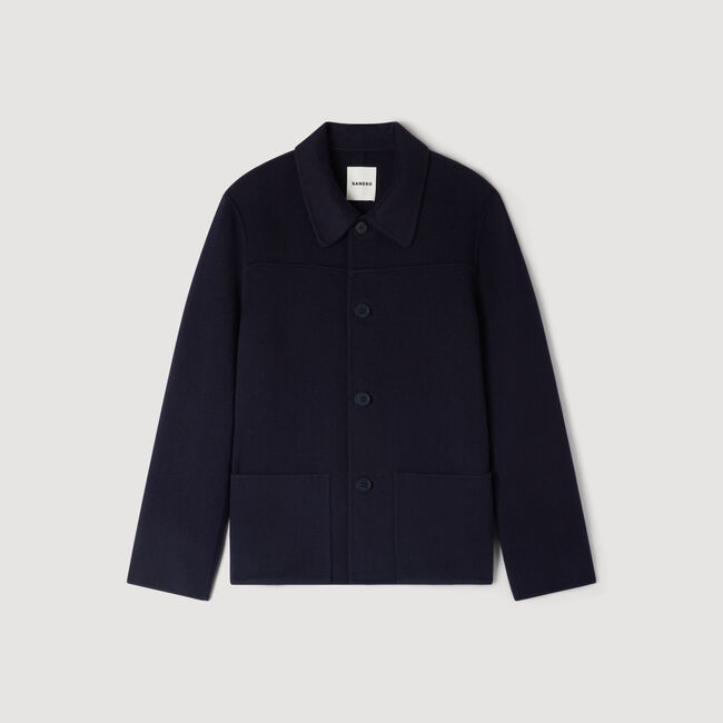 Wool jacket with regular collar