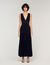 Ruffled knit maxi dress