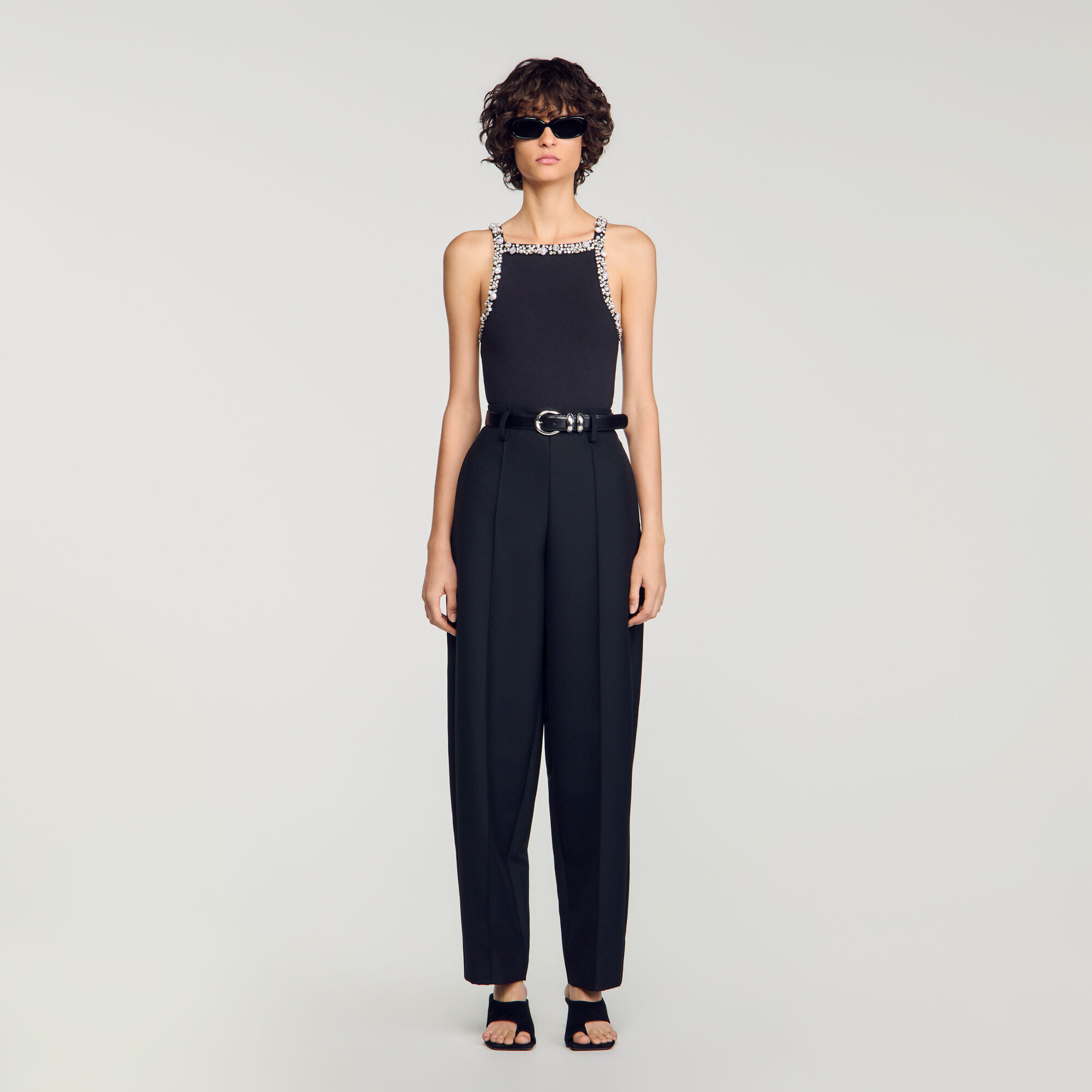 Bead and rhinestone knit bodysuit - Women | Sandro Paris