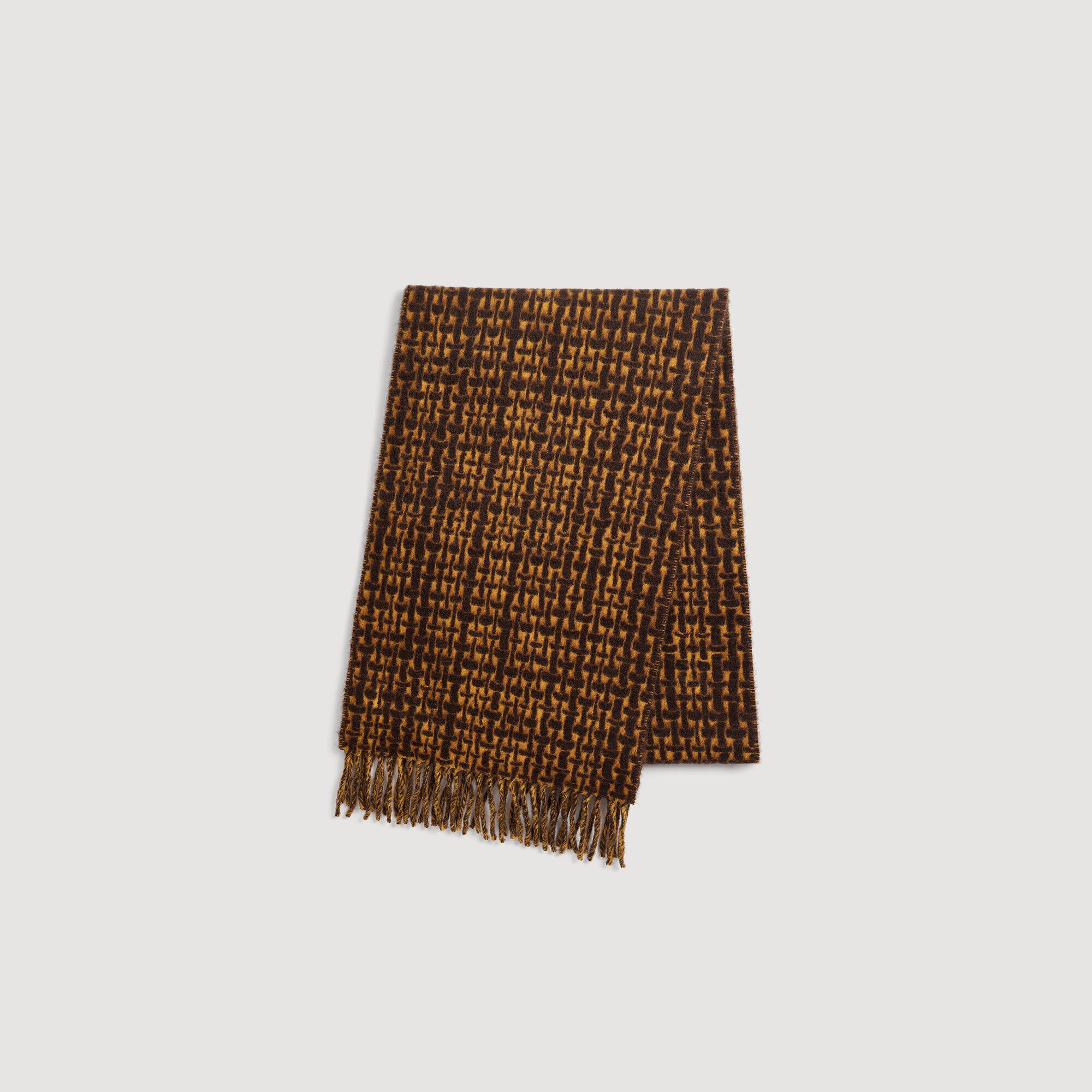 Fringed wool scarf - Men | Sandro Paris