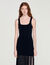 Fringed knit maxi dress